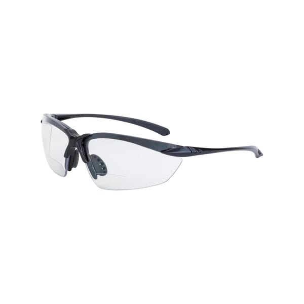 CrossFire Sniper Bi-Focal Lightweight Safety Glasses, Clear Lens, Shiny Black, TR90 Frame, Polycarbonate Lens, 99.9 % UV Protection, ANSI Z87.1