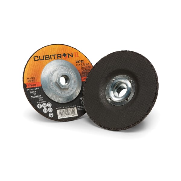 Cubitron II 5114128762 CutOff Wheel, 4-1/2 in Dia Wheel x 1/8 in THK Wheel, 36 Grit, Precision Shaped Ceramic Abrasive
