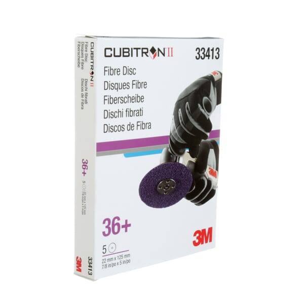 Cubitron II 7100033183 Fibre Disc, 5 in Dia Disc, 7/8 in Center Hole, 36+ Grit, Coarse Grade, Ceramic Abrasive