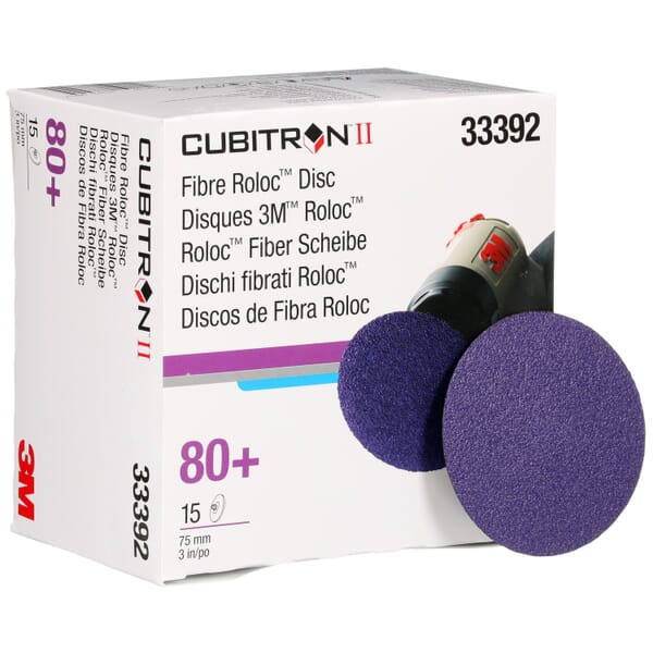 Cubitron II 7100033192 Fibre Disc, 3 in Dia Disc, 80+ Grit, Medium Grade, Ceramic Abrasive