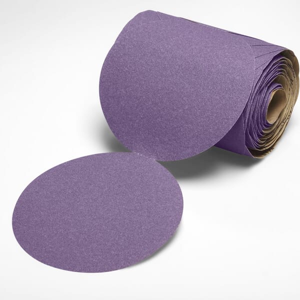 Cubitron II 7100046320 Roll Film Disc, 6 in Dia Disc, 120+ Grit, Fine Grade, Ceramic Alumina Abrasive, Film Backing