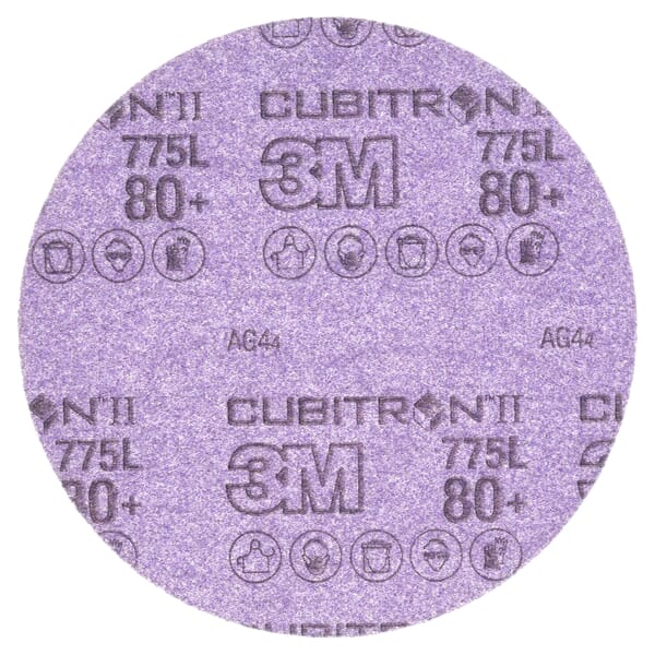 Cubitron II 7100046325 775L Disc, 5 in Dia Disc, 80+ Grit, Precision Shaped Ceramic Abrasive, Film Backing