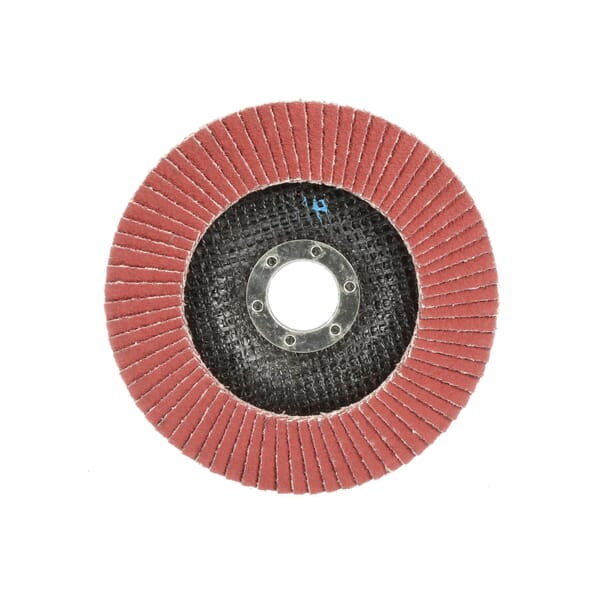 Cubitron II 7100104890 Type 27 Flap Disc, 7 in Dia Disc, 7/8 in Center Hole, 80+ Grit, Medium Grade, Precision Shaped Ceramic Abrasive, Type 27 Disc