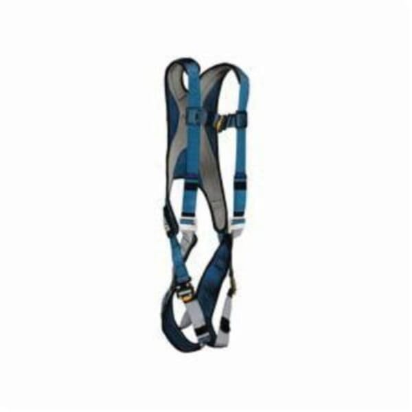 3M DBI-SALA Fall Protection ExoFit Harness, 420 lb Load, Quick-Connect Leg Strap Buckle, Quick-Connect Chest Strap Buckle, Nylon/Steel Hardware, Blue
