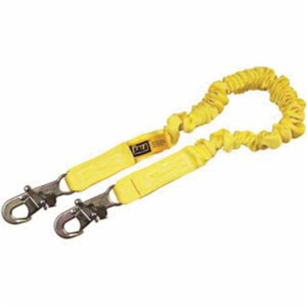 3M DBI-SALA Fall Protection 7100217309 ShockWave2 Elastic Variable Shock Absorbing Lanyard, 130 to 310 lb Load, 6 ft L, Polyester Webbing Line, 1 Legs, Rebar Hook Anchorage Connection, ANSI A10.32, OSHA 1910.66, OSHA 1926.502