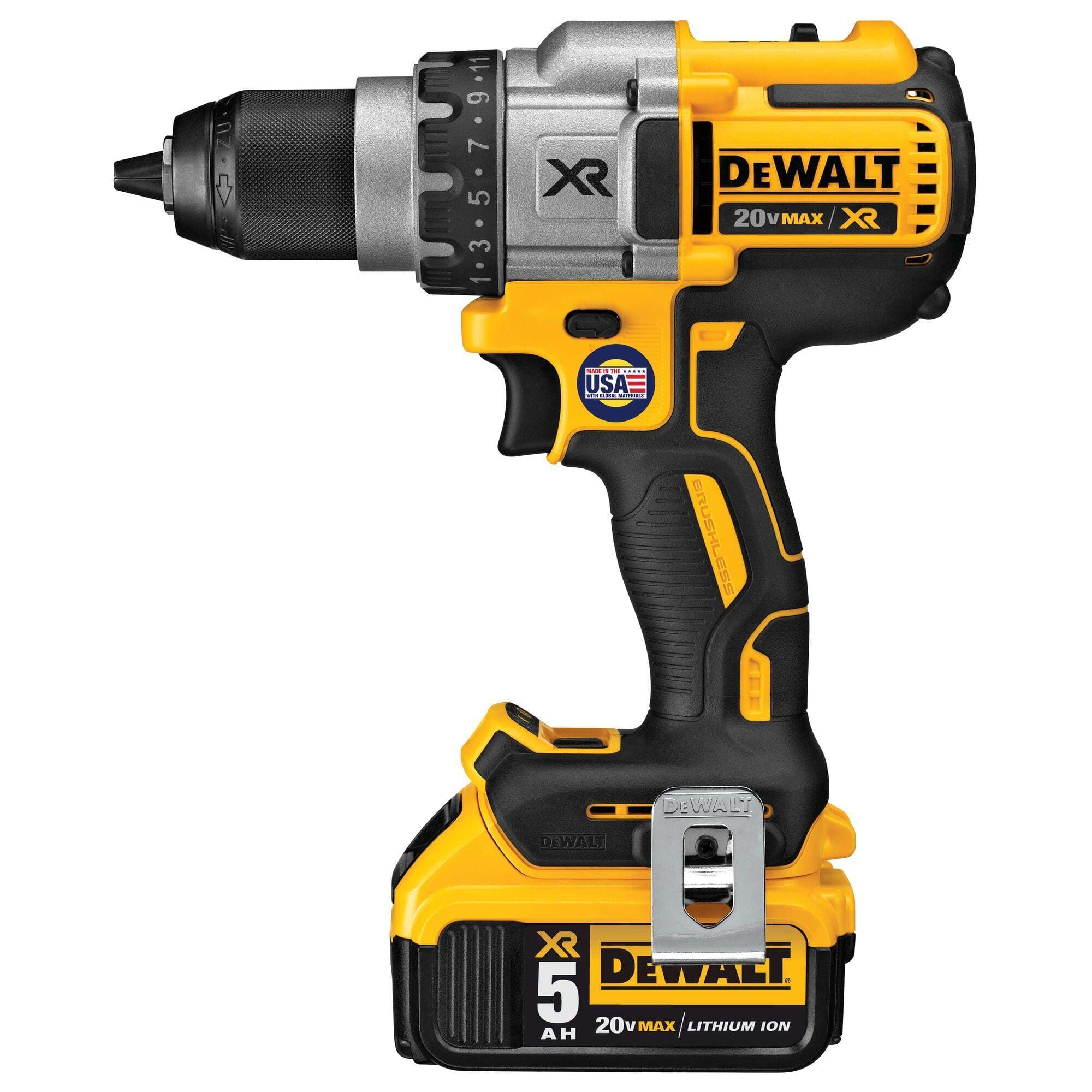 DeWALT 20V MAX MATRIX XR DCD991P2 3 Speed High Performance Premium Cordless Drill Driver Kit 1 2 in Chuck 20 VDC 0 to 450 0 to 1300 0 to 2000 rpm No Load 6 7 8 in OAL Lithium Ion Battery Turner Supply