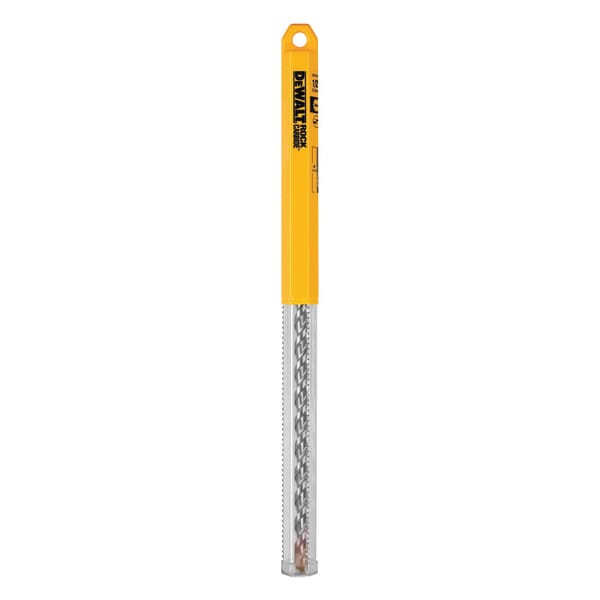 DeWALT Guaranteed Tough DW5704 2-Cutter Masonry Drill Bit, 1/2 in Drill Bit, 3/4 in Spline Shank, 11 in D Cutting, Carbide Cutting Edge, 16 in OAL