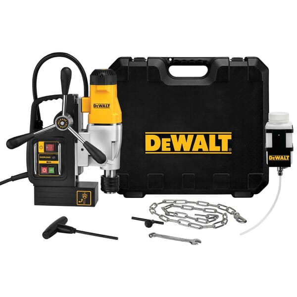 DeWALT DWE1622K Magnetic Drill Press Kit, 1/2 in Quick-Change Chuck, 120 VAC, 300/450 rpm Speed