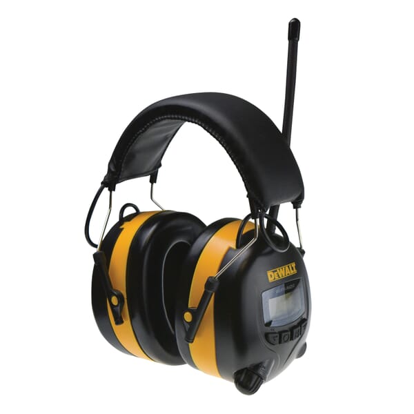 DeWALT DPG15 Hearing Protector, 25 dB Noise Reduction, Black/Yellow, AA Battery
