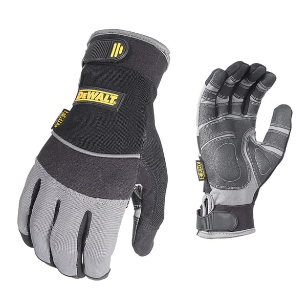 DeWALT by Radians Machine Washable General Purpose Gloves, Heavy Utility Palm, M, PVC Palm, Nylon/Spandex, Black, Resists: Abrasion, Coup Test, Cut, Puncture and Tear