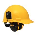 DeWALT by Radians DPG66-D Interceptor Cap Mount Earmuff, For Use With Slotted Hard Hat, Universal Size, 26 dB Noise Reduction, Black/Yellow