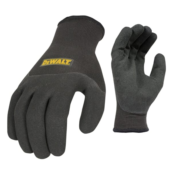 DeWALT by Radians Glove in Glove Thermal General Purpose Gloves, Cold Weather/Work, L, Foam Palm, Acrylic/Nylon, Black, Slip-On Cuff, Microfoam Coating, Resists: Abrasion, Moisture and Wind, 7 ga Acrylic Thermalining