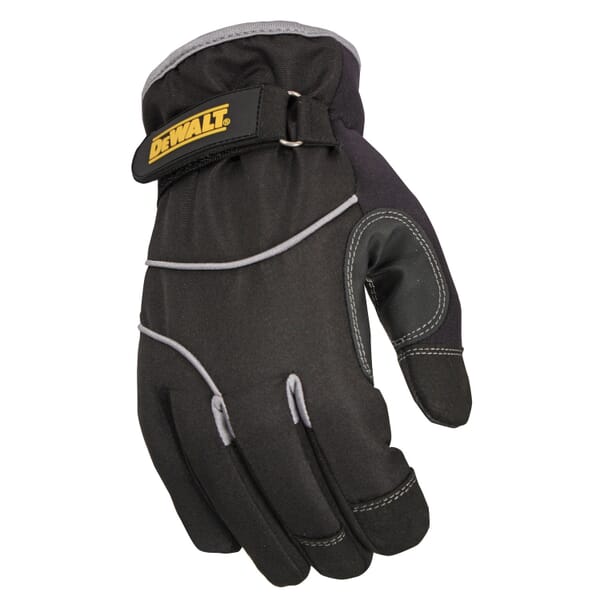 DeWALT by Radians General Purpose Gloves, Cold Weather, PVC Palm, Nylon/Polyester, Black, Slip-On Cuff, Resists: Abrasion, Water and Wind, 40 g Thinsulateining