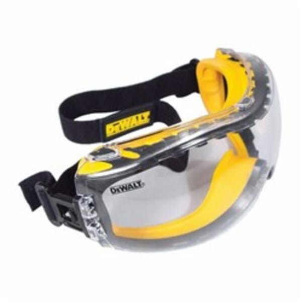 DeWALT by Radians DPG82-11 Low Profile Protective Goggles, Anti-Fog/Hard Coated Clear Lens Polycarbonate Lens, Yes UV Protection, Elastic Cloth Strap, ANSI Z87.1+