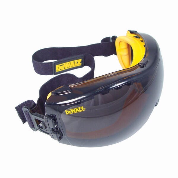 DeWALT by Radians DPG82-21 DPG82 Protective Goggles, Anti-Fog/Hard Coated Smoke Lens Polycarbonate Lens, Yes UV Protection, Elastic Cloth Strap, ANSI Z87.1+