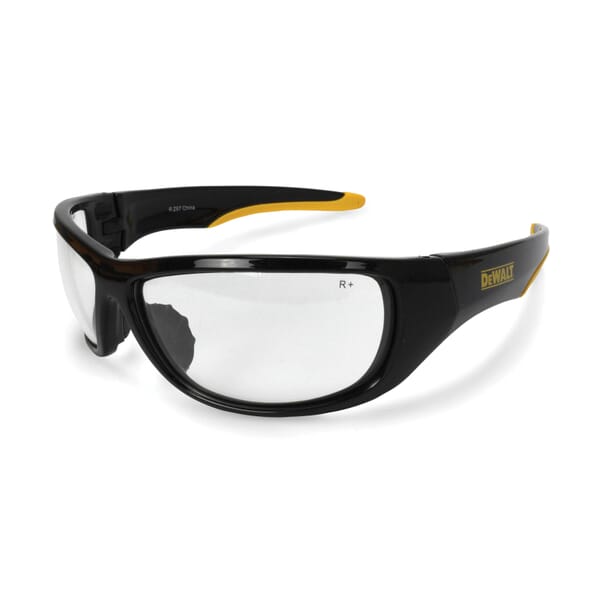DeWALT by Radians DPG94-1D Dominator DPG94 Safety Glasses, Hard Coated, Clear Lens, Full-Frame Frame, Black, Plastic Frame, Polycarbonate Lens, ANSI Z87.1+
