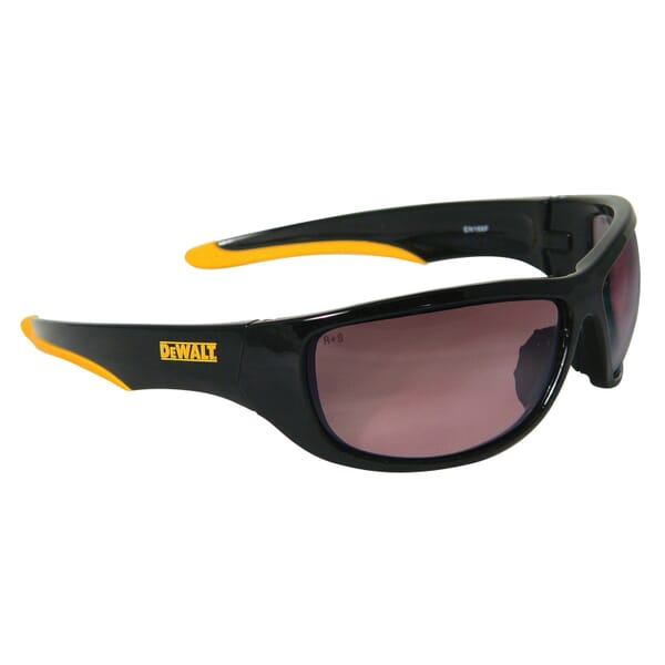 DeWALT by Radians DPG94-GLD Dominator DPG94 Safety Glasses, Hard Coated, Brown Gradient Lens, Full-Frame Frame, Black, Plastic Frame, Polycarbonate Lens, ANSI Z87.1+