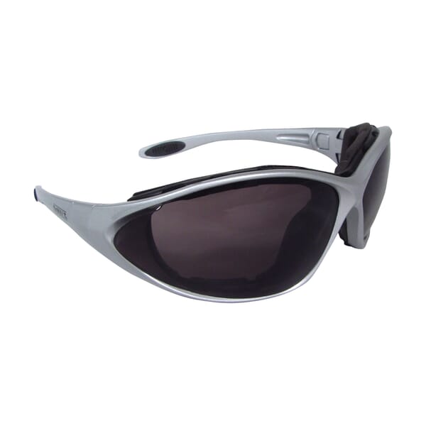 DeWALT by Radians DPG95-2D Framework DPG95 Safety Glasses, Hard Coat/Impact-Resistant, Smoke Lens, Full-Frame Frame, Silver, Nylon/Foam Lined Frame, Polycarbonate Lens, ANSI Z87.1+