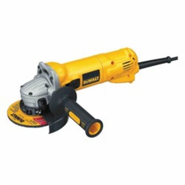 DeWALT D28112 Small Angle Grinder, 4-1/2 in Dia Wheel, 5/8 in Arbor/Shank, 120 VAC, For Wheel: Quick-Change, Yellow, Yes, Lock-On Slide Switch