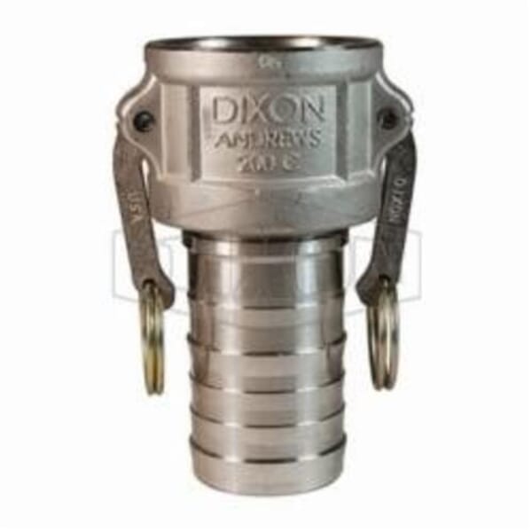 Dixon 300-C-SS Type-C Cam and Groove Coupler, 3 in Nominal, Female Coupler x Hose Shank End Style, 316 Stainless Steel, Domestic