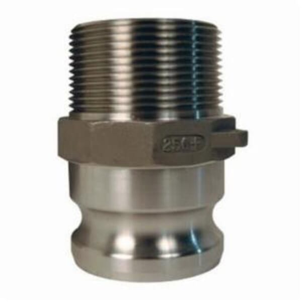 Dixon 150-F-SS Boss-Lock Type F Cam & Groove Adapter, 1-1/2 in x 1-1/2-11-1/2 Nominal, Male Adapter x MNPT End Style, 316 Stainless Steel, Domestic