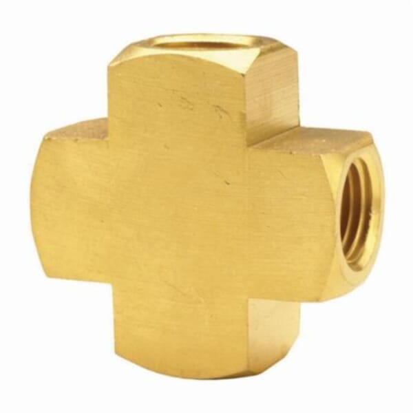 Dixon 2280404C Pipe Cross, 1/4-18 Nominal, FNPTF End Style, Brass, Import