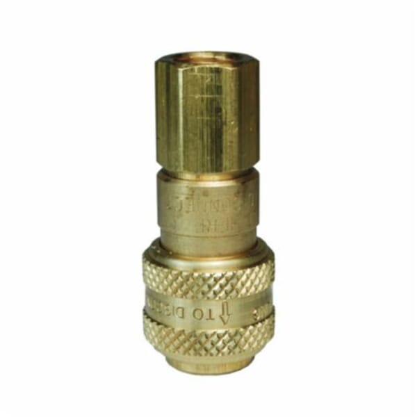 Dixon 2DF2-B D Automatic Interchange Pneumatic Coupler, 1/4 in, Quick-Connect x FNPT, Brass