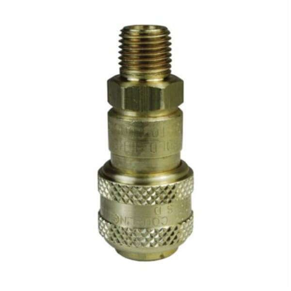 Dixon 2DM3-B D Automatic Interchange Pneumatic Coupler, 1/4 x 3/8 in, Quick-Connect x MNPT, Brass