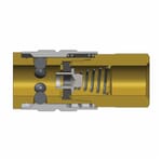 Dixon 2FF2-B D Interchange Semi-Automatic Pneumatic Coupler, 1/4 in, Quick-Connect x FNPT, Brass