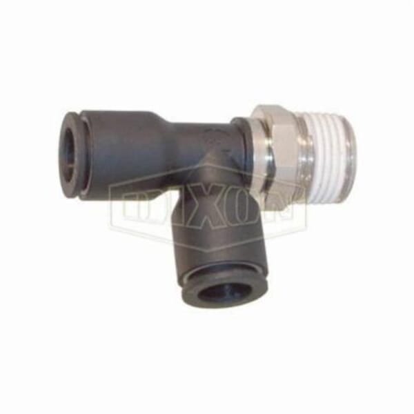 Legris by Dixon 31035614 Push-In Run Tee, 1/4 in Nominal, MNPT x Tube, 290 psi Pressure, Brass/Nylon, Domestic