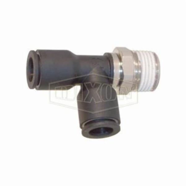 Legris by Dixon 31036214 Push-In Run Tee, 1/4 x 1/2 in Nominal, MNPT x Tube, 290 psi Pressure, Brass/Nylon, Domestic