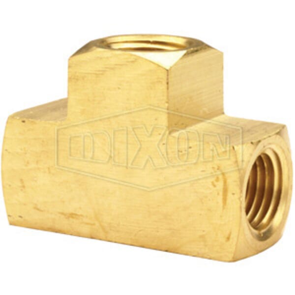 Dixon 3220606C Tee, 3/8 in Nominal, FNPT End Style, Brass, Domestic