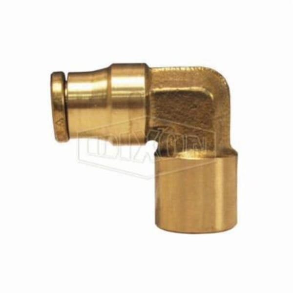 Dixon 708X8 Push-In Elbow, 1/4 in Nominal, FNPT x Tube, Brass, Domestic