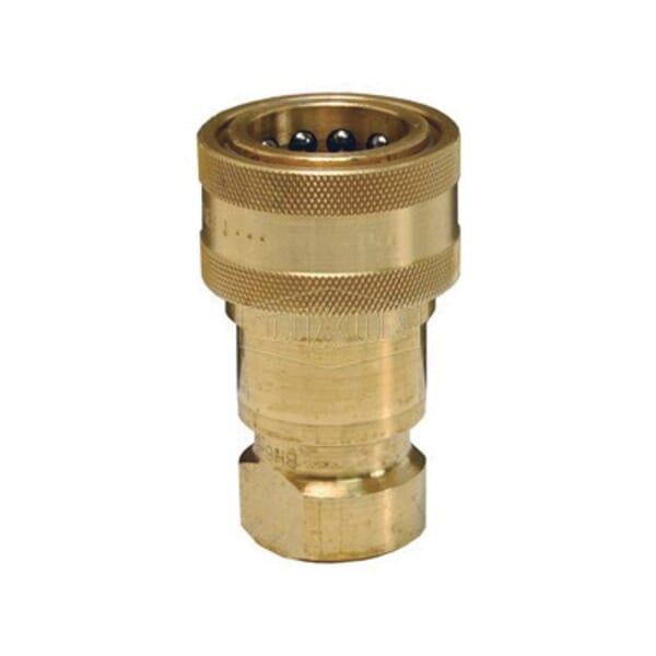 Dixon 3HF3-B H Series Interchange Poppet Valve Coupling, 3/8-18 Nominal, FNPT, Brass, Domestic