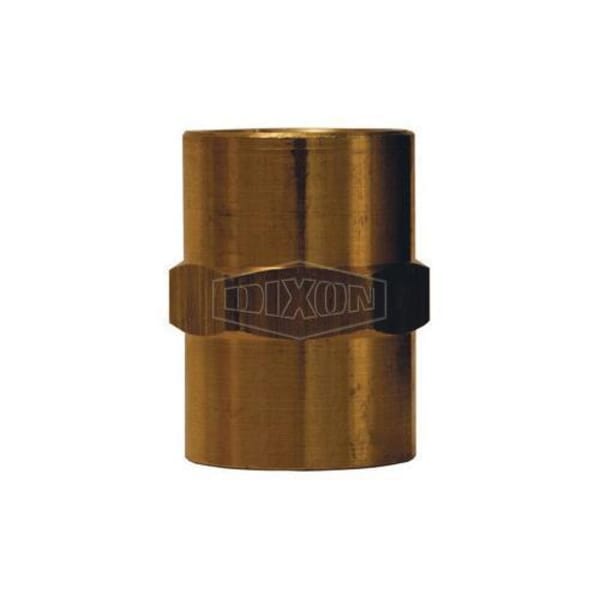 Dixon 3710404C 371 Hex Head Pipe Coupling, 1/4 in Nominal, FNPT End Style, Brass, Domestic