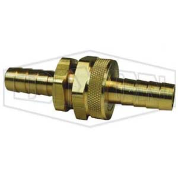 Dixon 5920808K Hose Coupling With Hex Nut, 3/4-11-1/2 x 1/2 in Nominal, Garden Hose Thread x Hose Barb End Style, Brass, Domestic