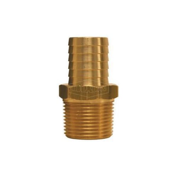 Dixon 1020406C 102 Standard Hose Barb, 3/8 x 1/4 in Nominal, MNPT x Hose Barb End Style, Brass, Domestic