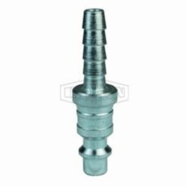 Dixon D3S3 DF Series Industrial Interchange Pneumatic Nipple, 3/8 in Nominal, Quick-Connect x Standard Hose Barb, 500 psi Pressure, Steel