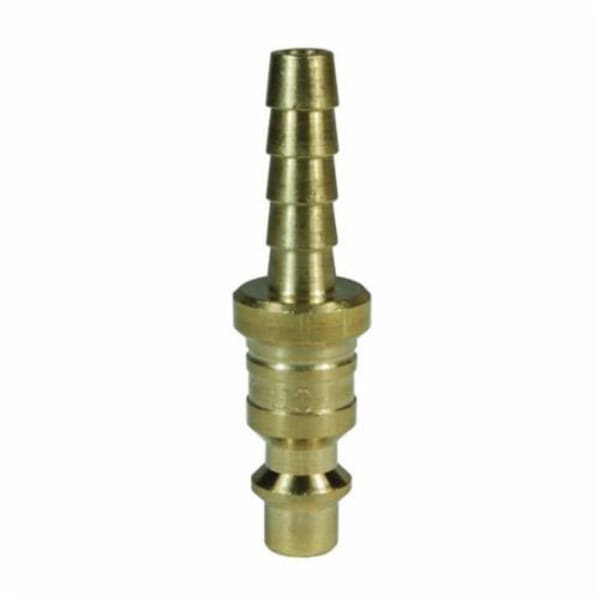 Dixon D4S4-B DF Series Industrial Interchange Quick Disconnect Pneumatic Nipple, 1/2 in Nominal, Quick Disconnect Coupler x Standard Hose Barb, 500 psi Pressure, Brass