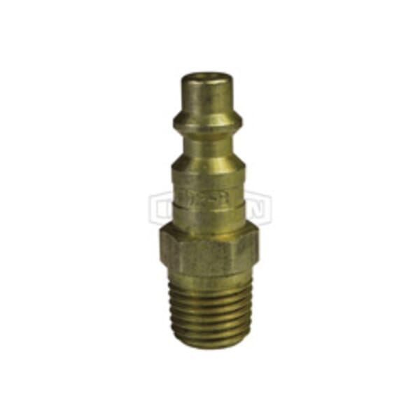 Dixon D3M3-B DF Series Industrial Male Quick Disconnect Pneumatic Plug, 3/8-18 Nominal, Quick Disconnect Plug x NPTF, 300 psi Pressure, Brass