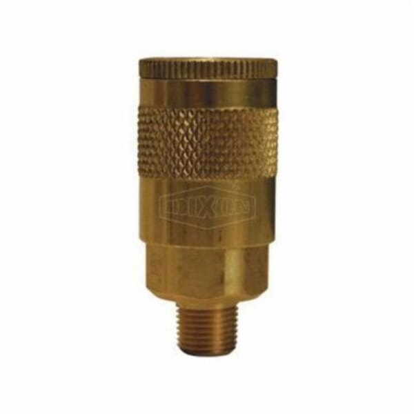 Dixon DC103 Tru-Flate Air Chief Automotive Male Quick Connect Coupler, 3/8-18 Nominal, Quick Connect Coupler x NPTF, 300 psi Pressure, Brass, Domestic