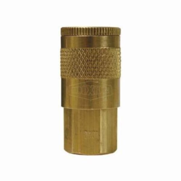 Dixon DC223 Tru-Flate Air Chief Automotive Female Quick Connect Coupler, 3/8-18 Nominal, Quick Connect Coupler x NPTF, 300 psi Pressure, Brass, Domestic