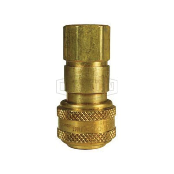 Dixon 3DF2-B DF Series Industrial Female Quick Connect Coupler, 1/4-18 Nominal, Quick Disconnect Coupler x NPTF, 300 psi Pressure, Brass, Domestic