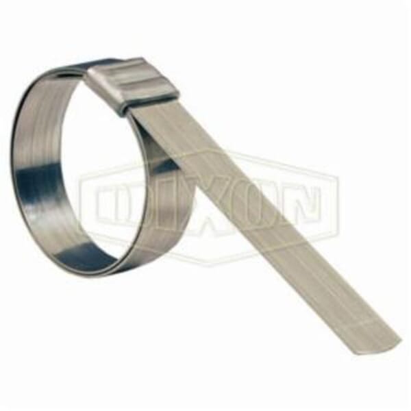 Dixon JS203 JS Series Roll-Over Smooth ID Band Clamp, 1 in ID x 0.03 in THK, 201 Stainless Steel, Domestic