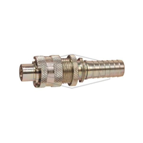 Dixon Dix-Lock N4S6-LS N Series Bowes Interchange Quick Disconnect Coupler, 1/2 in Nominal, Quick Disconnect Coupler x Hose Barb, 500 psi Pressure, Steel, Domestic