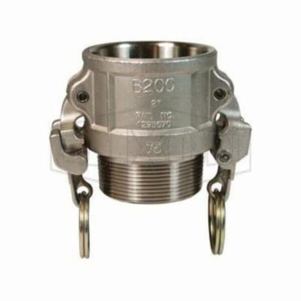 Dixon RB125EZ EZ Boss-Lock Type B Cam and Groove Coupler, 1-1/4 in Nominal, Female Coupler x MNPT End Style, 316 Stainless Steel, Domestic