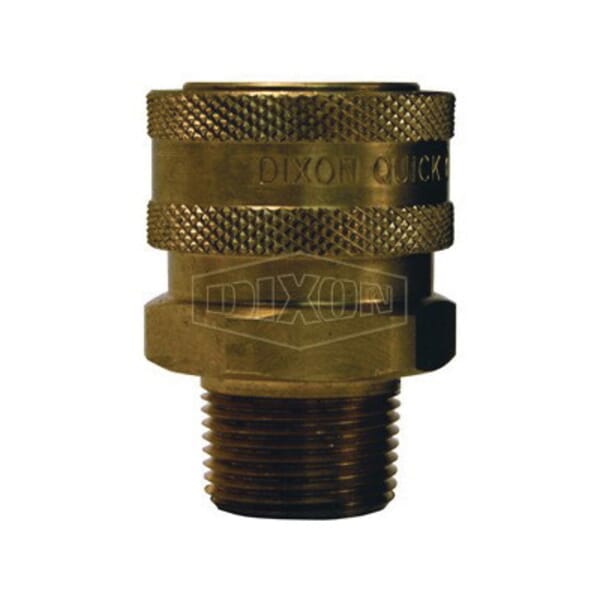 Dixon 3EM3-B Straight Through Interchange Quick Connect Coupling, 3/8-18 Nominal, MNPT, Brass, Domestic