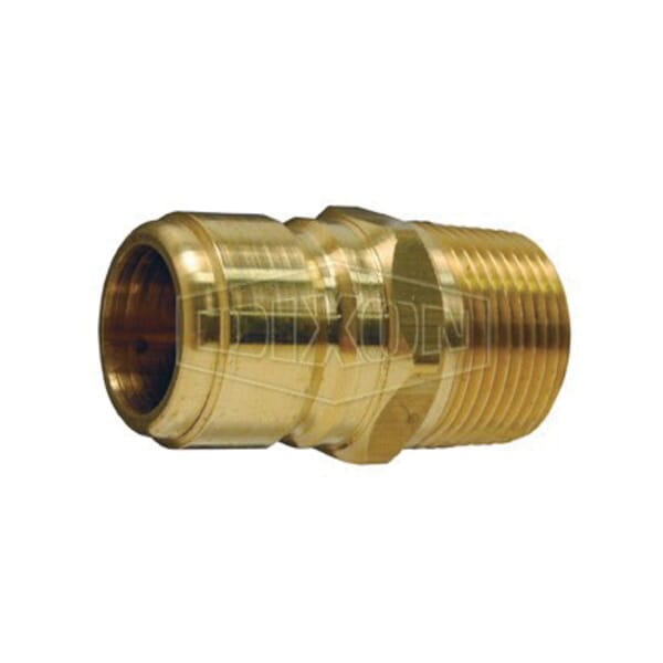 Dixon E3M3-B Straight Through Interchange Quick Connect Plug, 3/8-18 Nominal, MNPT, Brass, Domestic