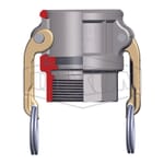 Dixon 150-D-SS Type D Cam and Groove Coupler, 1-1/2 in Nominal, Female Coupler x FNPT End Style, 316 Stainless Steel, Domestic