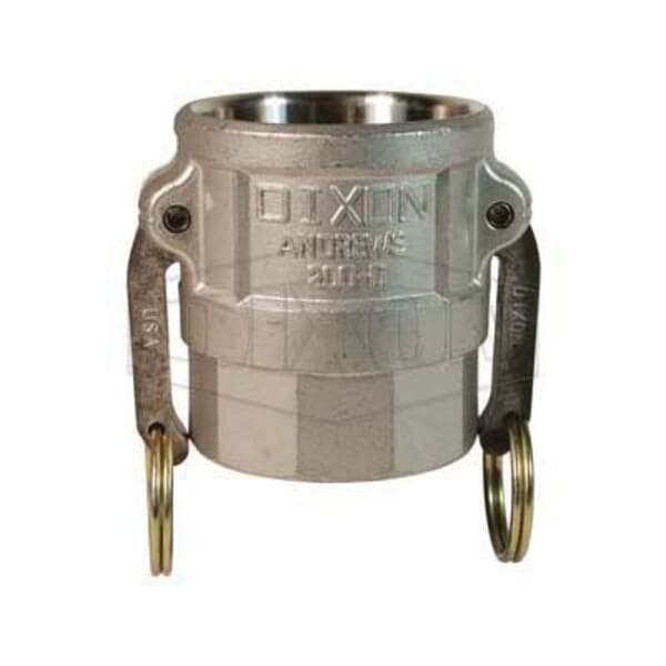 Dixon 150-D-SS Type D Cam and Groove Coupler, 1-1/2 in Nominal, Female Coupler x FNPT End Style, 316 Stainless Steel, Domestic